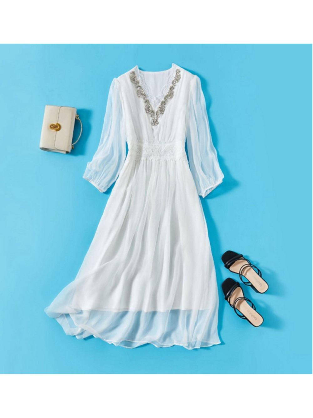 Women's 100% Silk Wrap Dress For Beach REAL SILK LIFE L-XL